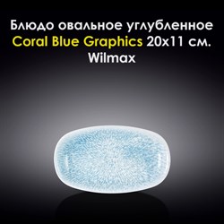 Блюдо овальное углубленное Coral Blue Graphics 20x11 см. Wilmax - фото 27991