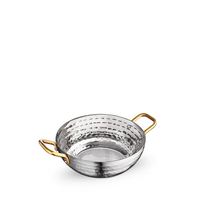 Сковорода для подачи круглая глубокая  Silver 14х5 см. (2 ручки). Wilmax 554130/S - фото 42451