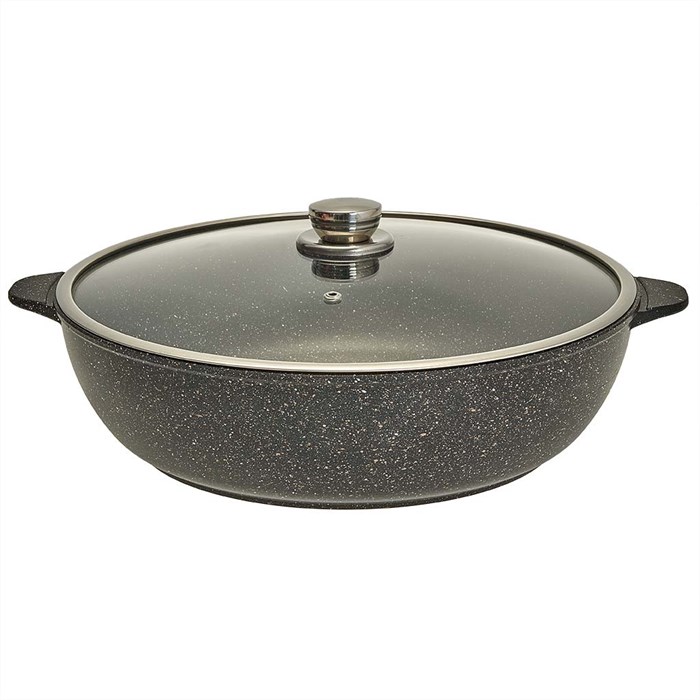 Жаровня Мегалит коричневый с крышкой 32 см. (2 литые ручки). Гардарика 1832-18-10