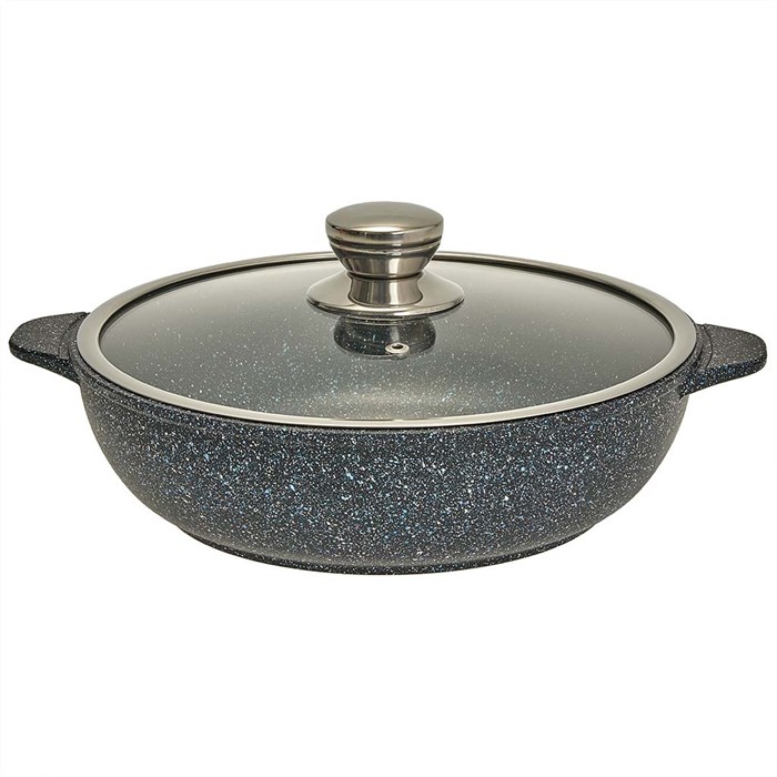 Жаровня Мегалит синий с крышкой 26 см. (2 литые ручки). Гардарика 1826-14-10