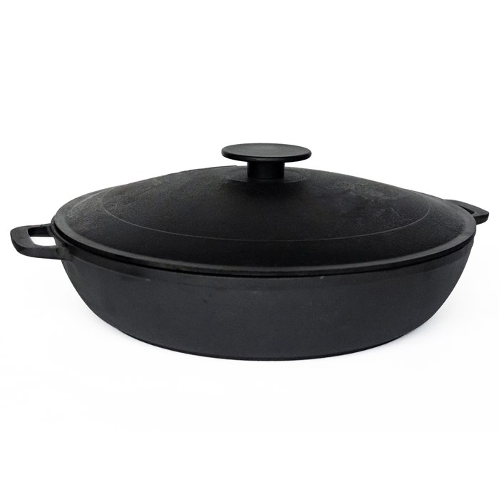 Жаровня чугунная крышкой 32 см. (2-е ручки). Гардарика 1832-3