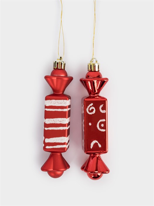 Игрушка елочная Конфеты 3х12 см. пластик (2 шт). Anna Lafarg ANLAF-EG01-KU-025