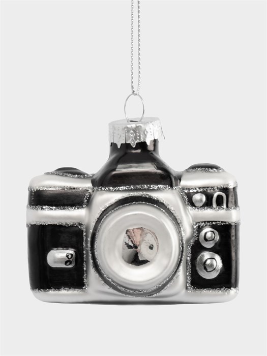 Игрушка елочная Фотоаппарат 7х5 см. стеклянная. Anna Lafarg ANLAF-EG01-KU-087