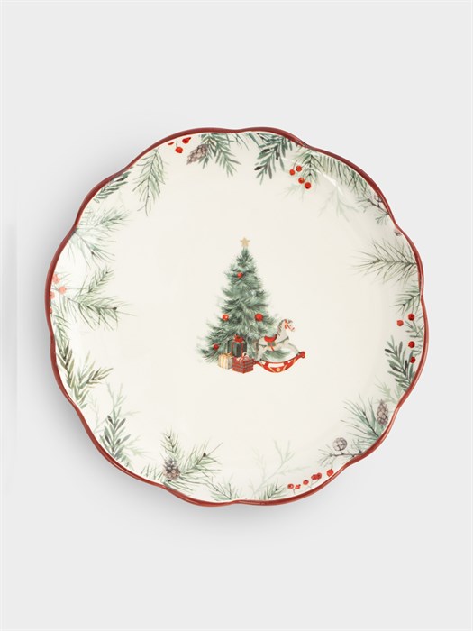 Тарелка десертная Лошадка у Елки Festival 20 см. (керамика). Anna Lafarg ANLAF-FDH-0303-4