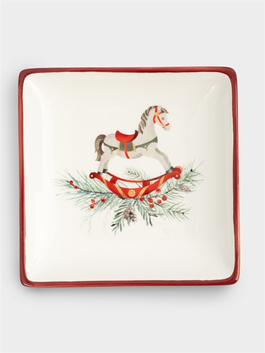 Блюдо квадратное Лошадка Festival 15х15 см. (керамика). Anna Lafarg ANLAF-FDH-0303-20