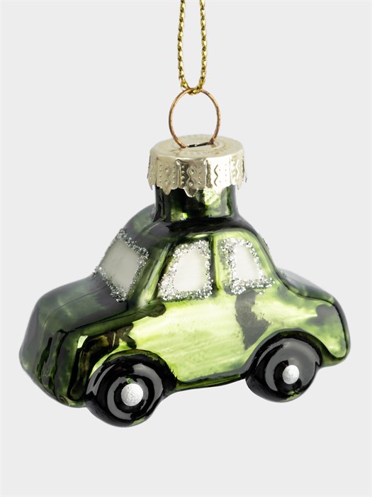 Игрушка елочная Машинка зеленая 5 см. стеклянная. Anna Lafarg ANLAF-EBL4440158