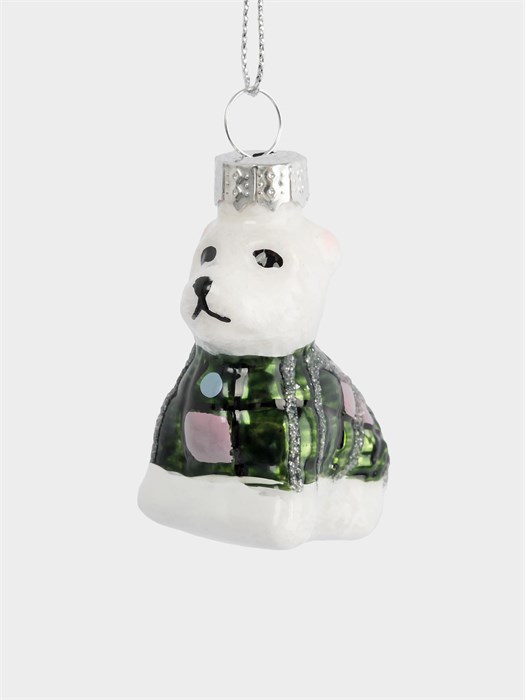 Игрушка елочная Собака 4 см. стеклянная. Anna Lafarg ANLAF-DGF1232