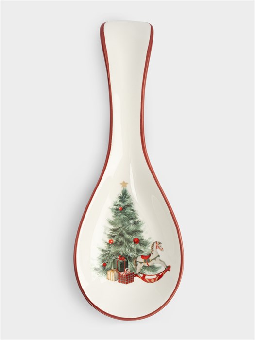 Подставка под ложку Лошадка у Елки 25х9 см. (керамика). Anna Lafarg ANLAF-FDH-0303-9