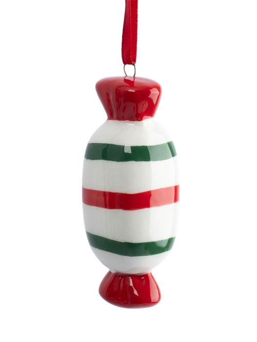 Игрушка елочная Конфета 8 см. керамическая. Anna Lafarg ANLAF-XIA-220125-1