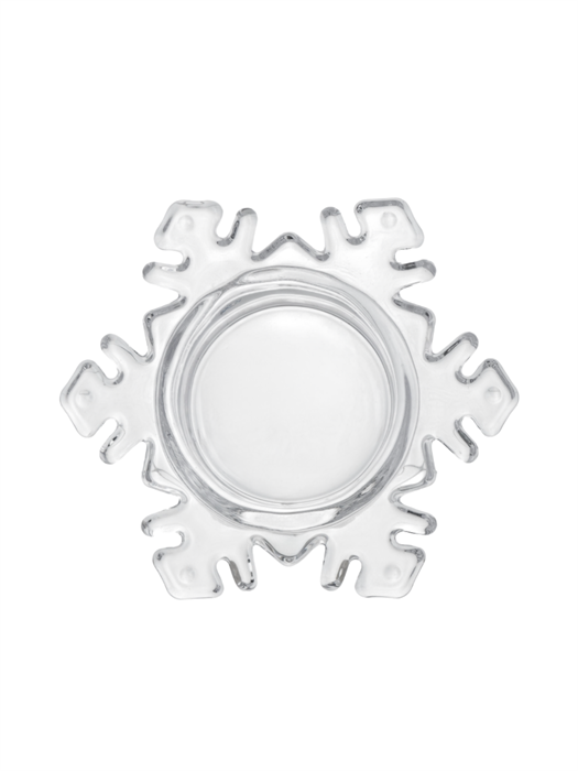 Подсвечник низкий Снежинка 8 см. для чайной свечи (стекло). Anna Lafarg ANLAF-C8635-2