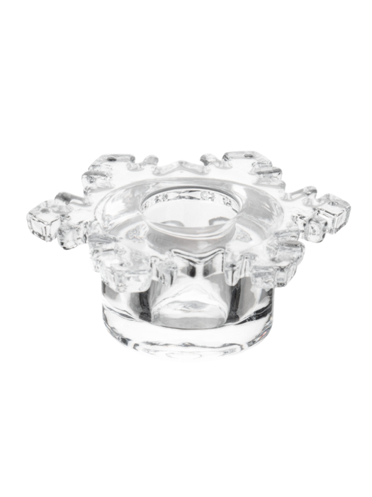 Подсвечник низкий Снежинка 8 см. для тонкой свечи (стекло). Anna Lafarg ANLAF-C18038