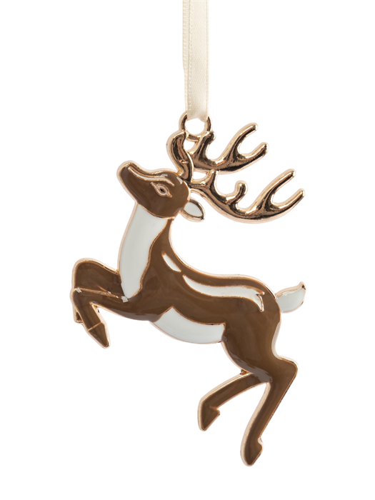 Игрушка елочная Прыгающий олень 8 см. металлическая. Anna Lafarg ANLAF-ZNV-2506
