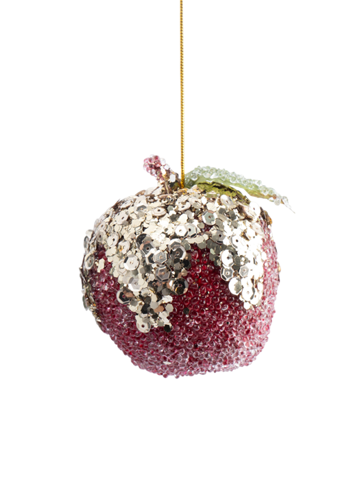 Игрушка елочная Яблоко красное 11 см. пенопласт и пластик. Anna Lafarg ANLAF-LP25-F07-RED