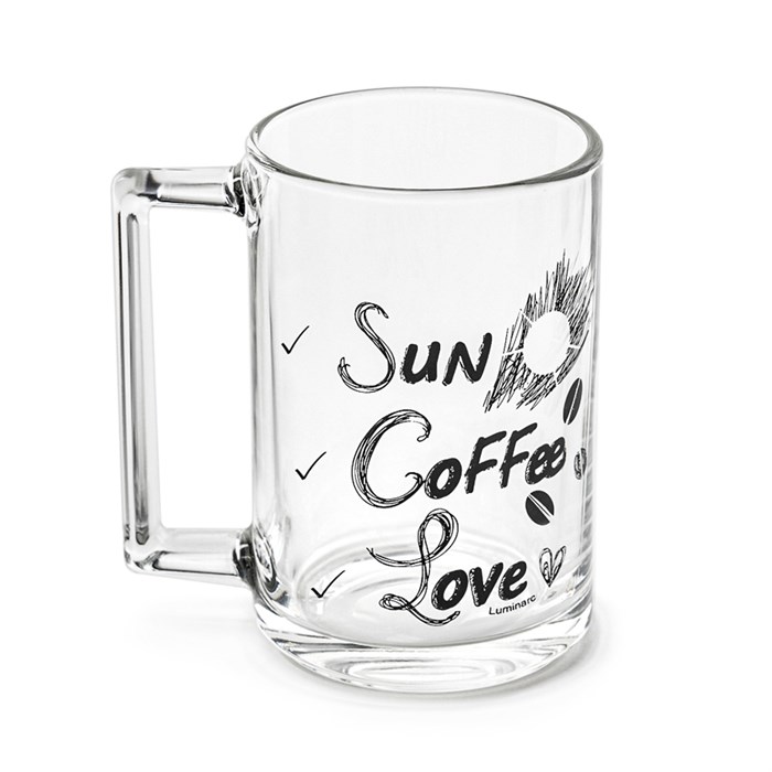 Кружка фитнес 320 мл. Любовь Солнце Кофе (Sun Coffee Love). Luminarc P8684-SCL