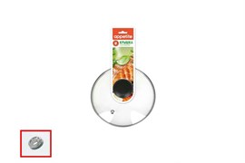 Крышка стеклянная с металлическим ободом 16 см. (с отверстием для пара). Appetite GF16PR