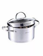 Кастрюля из нержевеющей стали со сливным носиком 4,7 л. (22 см). Hoffmann НМ5622