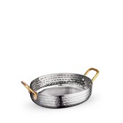 Сковорода для подачи овальная Silver 16х13х3,8 см. (2 ручки). Wilmax 554106/S