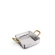 Сковорода для подачи квадратная Silver 12х12х3,5 см. (2 ручки). Wilmax 554108/S