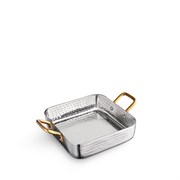 Сковорода для подачи квадратная Silver 14х14х3,8 см. (2 ручки). Wilmax 554109/S