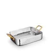 Сковорода для подачи прямоугольная Silver 18х14х4,5 см. (2 ручки). Wilmax 554114/S