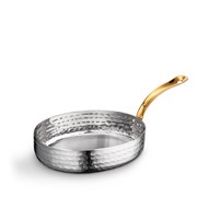 Сковорода для подачи овальная Silver 18х14х4,5 см. (1 ручка). Wilmax 554121/S