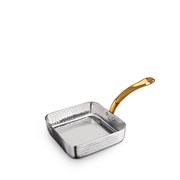Сковорода для подачи квадратная Silver 12х12х3,5 см. (1 ручка). Wilmax 554122/S