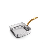 Сковорода для подачи квадратная Silver 14х14х3,8 см. (1 ручка). Wilmax 554123/S