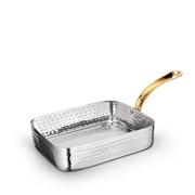 Сковорода для подачи прямоугольная Silver 18х14х4,5 см. (1 ручка). Wilmax 554128/S