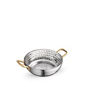Сковорода для подачи круглая глубокая  Silver 14х5 см. (2 ручки). Wilmax 554130/S