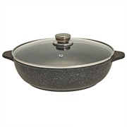 Жаровня Мегалит коричневый с крышкой 26 см. (2 литые ручки). Гардарика 1826-18-10