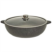 Жаровня Мегалит коричневый с крышкой 32 см. (2 литые ручки). Гардарика 1832-18-10