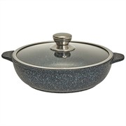 Жаровня Мегалит синий с крышкой 26 см. (2 литые ручки). Гардарика 1826-14-10