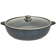 Жаровня Мегалит синий с крышкой 32 см. (2 литые ручки). Гардарика 1832-14-10