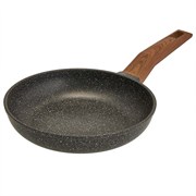 Сковорода глубокая Мегалит 22 см. без крышки (ручкой soft-touch, коричневый). Гардарика 0422-18