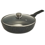 Сковорода Орион 24 см. с крышкой и съемной ручкой (покрытие Мрамор). Гардарика 1224-04-01-10