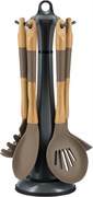Набор кухонных принадлежностей на подставке 6 пр. Бамбук (Bamboo). Regent 74-102