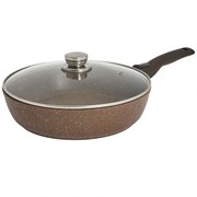 Сковорода глубокая Алтай 26 см. с крышкой, ручка съемная Soft Touch (покрытие  Мраморное). Гардарика 1226-07-01-10