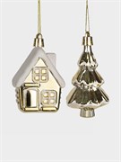 Набор елочных игрушек Домик и Елка 7 см. пластик (2 шт). Anna Lafarg ANLAF-589W2
