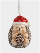 Игрушка елочная Еж с шишкой 8 см. керамическая. Anna Lafarg ANLAF-XIA-220125-12