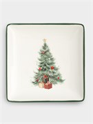 Блюдо квадратное Елка с подарками 22х22 см. (керамика). Anna Lafarg ANLAF-FDH-0303-19