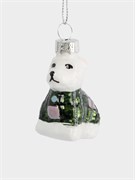 Игрушка елочная Собака 4 см. стеклянная. Anna Lafarg ANLAF-DGF1232