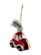 Игрушка елочная Машина с елкой 4х6 см. стеклянная. Anna Lafarg ANLAF-4YUC16C214