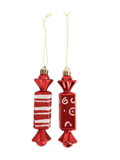 Игрушка елочная Конфеты 3х12 см. пластик (2 шт). Anna Lafarg ANLAF-EG01-KU-025