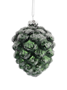 Игрушка елочная Шишка зеленая 10 см. стеклянная. Anna Lafarg ANLAF-EG01-KU-006