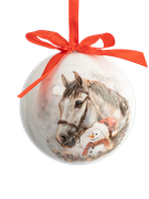 Игрушка елочная шар Конь и Снеговик 7 см. пенопласт. Anna Lafarg ANLAF-XSR0938