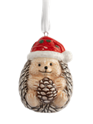 Игрушка елочная Еж с шишкой 8 см. керамическая. Anna Lafarg ANLAF-XIA-220125-12