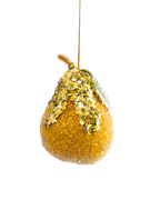 Игрушка елочная Груша 13 см. пенопласт и пластик. Anna Lafarg ANLAF-LP25-F04-YEL