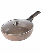 Сковорода Вок Алтай 28 см. с крышкой и съемной ручкой (покрытие Мраморное). Гардарика 0728-07-01-10