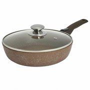 Сковорода глубокая Алтай 20 см. с крышкой, ручка съемная Soft Touch (покрытие  Мраморное). Гардарика 1220-07-01-10