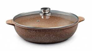 Жаровня 32 см. с крышкой. Серия Алтай  (Марморное покрытие). Гардарика 1832-07-10